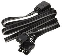Phanteks PH-CB-RGB4P 0.609m Noir câble de signal - câbles de signal (0,609 m, 4 Pin, 1 x RGB LED Extension Connector (12V, G, R, B), 1x Motherboard RGB LED Connector, 1x RGB LED Strip..., Noir)