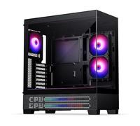 Phanteks XT View Matrix Boîtier PC de Jeu ATX Tour Moyenne 600 LED, Panneaux Avant et latéraux en Verre trempé, USB-C 3.2 Gen2, 3 Ventilateurs D-RGB Inclus, connecteur arrière (Noir Anthracite)