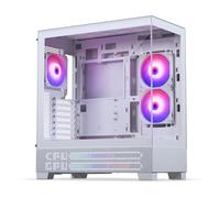 Phanteks XT View Matrix Boîtier PC de Jeu ATX Tour Moyenne 600 LED, parois Avant et latérales en Verre trempé, USB-C 3.2 Gen2, 3 Ventilateurs D-RGB Inclus, connecteur arrière Ready (Gris-Blanc)