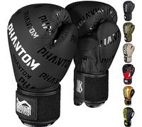Phantom APEX Gants de boxe thaïlandaise pour homme (Velcro - Noir, 16 oz)