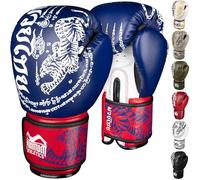 Phantom Athletics Gants de boxe pour homme, muay thaï, MMA et kickboxing, gants de boxe pour arts martiaux, boxe thaïlandaise, 35,5 à 46 g, pour homme, femme et enfant (Muay Thai - Bleu/rouge, 14 oz)