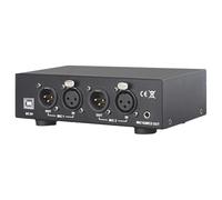 Phantom Bloc d'alimentation pour microphone, double entrée et sortie XLR, en acier inoxydable, USB DC 5 V, compact 160 mm x 81 mm x 42 mm, avec câbles d'alimentation et audio pour diffusion