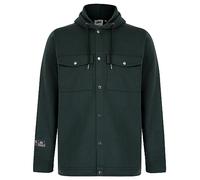 Phantom Hooded Brushback Fleece Overshirt Jacket in Dark Green - Tokyo Laundry - M