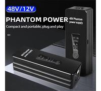 Phantom Power Supply 48V Microphone Amplifier Rechargeable Portable for Condenser Microphones Preamp Record Studio