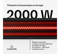 Phantom radiateur infrarouge mural | 2000 W | 15 m² | Puissant & fin | 84 cm x 10 cm