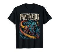 Phantom Space Rider Galop Traversée de feu à travers les étoiles T-Shirt
