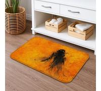 Phantom Tapis de bain à séchage rapide, motif fantôme orange noir, absorbant, antidérapant, moderne, en mousse à mémoire de forme, lavable, pour décoration de salle de bain, 50,8 x 81,3 cm