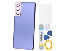 Phantom Violet Pièce de réparation arrière en plastique pour Samsung Galaxy S21 S21 5G avec cadre photo arrière lentille en verre adhésif prédécoupé et kits d'outils