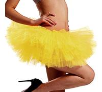 Phantomon Jupe tutu élastique en tulle 5 couches ultra moelleuse pour femme - jaune - taille unique