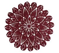 Phantomon Napperons Ronds en Dentelle de 50,8 cm Faits à la Main en Tissu au Crochet pour Tables et canapés, 100% Coton (Bordeaux)