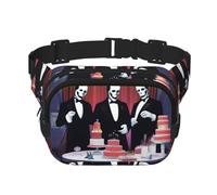 PhantomParty Sac banane carré double couche avec sangle réglable pour activités de plein air, noir, taille unique, Noir , Taille unique