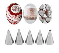 PhantomSky 5 Pièces Écriture de Douilles Pâtisserie en Acier Inoxydable, Poche à Douille Accessoires de Décoration Decorer votre Tarte, Biscuit, Pâtisserie, Bonbon, Gâteau, Cupcakes et Cookies