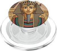 Pharaoh Tutankhamun Egypt History Pyramids Art Design PopSockets PopGrip pour MagSafe