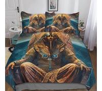Pharaon d'Égypte Linge De Lit Aide Au Sommeil Literie Finesse TuChar (d'assaut) hamun Comfort Cover Lavable Luxe Parure De Lit Hygroscopique Microfibre Housse De Couette King（220x240cm）