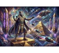 Pharaon égyptien de Science-Fiction Puzzle 1000 Pièces Adultes Et Enfants,Jeu Éducatif, Premium,Carton,Casse-tête,Déco Murale,Dès 14 Ans,Anti-Stress,Détente,Défi 52x38cm