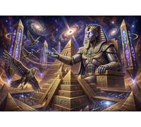 Pharaon égyptien de Science-Fiction Puzzle 1000 Pièces Adultes Et Enfants,Premium,Carton,Casse-tête,Jeu Éducatif,Déco Murale, Dès 14 Ans,Anti-Stress,Détente,Défi 52x38cm