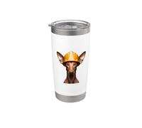 Pharaon Hound Casque rigide jaune pour travailleur et papa Gobelet isotherme en acier inoxydable double paroi
