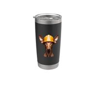 Pharaon Hound Casque rigide jaune pour travailleur et papa Gobelet isotherme en acier inoxydable double paroi