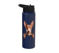 Pharaon Hound Cute Peeking Kelb tal-Fenek Dog Lover Stainless Steel Insulated Water Bottle