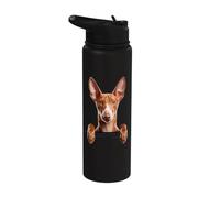 Pharaon Hound Cute Peeking Kelb tal-Fenek Dog Lover Stainless Steel Insulated Water Bottle