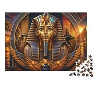 Pharaon Pyramide Faucon 1000 Pièces Mini Puzzle pour Adolescents Relaxant | 52x38cm Carton Décoration De Bureau Découpe Précise Cadeau D'anniversaire Détente D'esprit