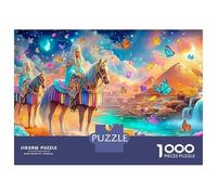Pharaons égyptiens à Cheval Puzzle De 1000 Pièces Bon Cheval Puzzles Classiques pour Toutes Les Âges 52x38cm/1000pcs