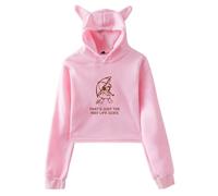 PHARCOYOU Gracie Abrams Sweat à capuche à manches longues avec oreilles de chat et inscription « That's Just the Way Life Goes », rose, S