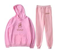PHARCOYOU Gracie Abrams That's Just the Way Life Goes Ensemble deux pièces sweat à capuche + pantalon de survêtement pour homme et femme, rose, XXS