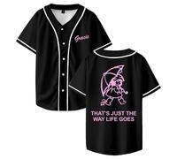 PHARCOYOU Gracie Abrams That's Just The Way Life Goes Maillot de baseball à manches courtes pour femme et homme, Noir , 4XL