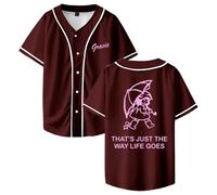 PHARCOYOU Gracie Abrams That's Just The Way Life Goes Maillot de baseball à manches courtes pour femme et homme, marron, S