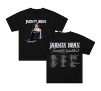 PHARCOYOU Jazmin Bean T-shirt à manches courtes The Traumatic Livelihood World Tour 2024 pour homme et femme, Noir , XS