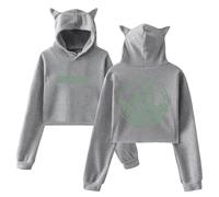 PHARCOYOU Josiah Queen Mt Zion Merch Sweat à capuche avec oreilles de chat et manches longues pour femme, gris, XL