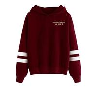 PHARCOYOU Lara Fabian Ià Merch Sweat à capuche sans poche avec barres parallèles manches streetwear pour homme et femme, Rouge, M