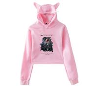 PHARCOYOU Matt Pokora Adrenaline Tour 2025 Sweat à capuche oreilles de chat à manches longues pour femme, rose, L