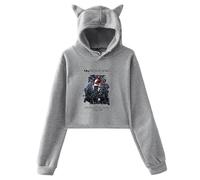 PHARCOYOU Matt Pokora Adrenaline Tour 2025 Sweat à capuche oreilles de chat à manches longues pour femme, gris, S