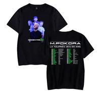 PHARCOYOU Matt Pokora Epicentre Tour T-shirt col rond à manches courtes pour femmes hommes streetwear tops vêtements tendance, Noir , M