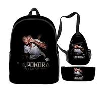 PHARCOYOU Matt Pokora Merch Sac à Dos 3 Pièces, Sac à Bandoulière, Sac Décontracté pour Femme et Homme, M Pokora Sacs à la Mode, Multicolore, Taille Unique