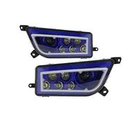 Phare 1 Paire Phares LED À Faisceau Haut Et Bas 6000K 3450LM Pour VTT Pour Polaris Pour RZR 900 2015 2016 2017 Pour RZR 1000 S 2016-2017 Avec DRL Halo Phares Avant Assemblage(With Blue Halo Ring)