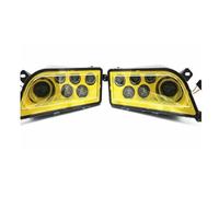 Phare 1 Paire Phares LED À Faisceau Haut Et Bas 6000K 3450LM Pour VTT Pour Polaris Pour RZR 900 2015 2016 2017 Pour RZR 1000 S 2016-2017 Avec DRL Halo Phares Avant Assemblage(Amber)