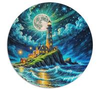 Phare 1000 Pièces Puzzle pour Adultes Et Enfan Natural Scenery Puzzle Rond Décoration Moderne Jeu Cadeau Unique 1000pcs (67.5x67.5cm)