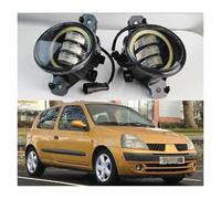 Phare 2 X Phare Antibrouillard Angel Eye 30W pour Clio 2/II pour Lifting (ne Convient Pas Au Pré-Lifting) Lentille LED Voiture Phare Antibrouillard DRL Phares(White and White)