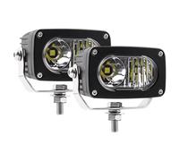 Phare 3 Pouces LED Pods Lumières 2 Pièces Ambre Conduite Lumière Tout-terrain Faisceau Antibrouillard Jaune Pour Moto SUV ATV UTV Camion Bateau Tracteur(White-Combo)