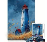Phare à l'aquarelle (Puzzle de 1000 pièces pour Adultes, Divertissement intellectuel et paisible, découpe Nette, Cadeau Unique (50x75cm)