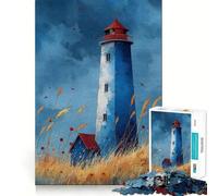 Phare à l'aquarelle (Puzzle sans Eau 1000 pièces Activité ludique et stimulante pour renforcer la Concentration et créer des Liens avec Les Proches Découpe Laser pour Un Assemblage Parfait 50x75cm)