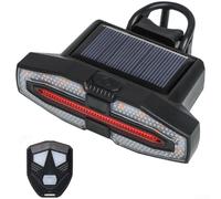Phare arrière solaire sans fil avec télécommande pour vélo avec modes fixe et clignotant pour une meilleure visibilité nocturne (A)