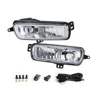 Phare Assemblage Feux De Jour À DEL Avec Enjoliveur Chromé Clignotants Dynamiques Blancs Jaunes Et Bleus Pour Ford Pour Focus 2015 2016 2017 2018 Phares Avant(Led Fog Lamp)