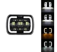 Phare Avant à LED 45W 12V 24V 5x7 pouces (20x14cm) Feux de Route Feux de Croisement Feu Diurne DRL Blanc Orange Clignotant Moto VTT
