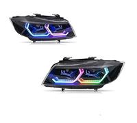 Phare avant Compatible Avec BMW Pour E90 2005 2006 2007 2008 2009 2010 2011 2012 Feux Antibrouillard RGB Feux De Jour Feux De Freinage Feux De Position Ensembles De Phares 1 Paire(Xenon RGB)