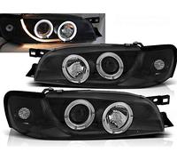 Phare avant compatible avec Subaru Impreza 1993 1994 1995 1996 1997 1998 1999 2000 GV-1564 - Kit complet pour phares avant côté conducteur et passager - Noir