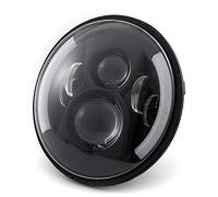 Phare avant de moto à LED 7 pouces avec haut feu de croisement clignotant blanc adapté à Street Glide Road King Electra Glide Phares (B)
